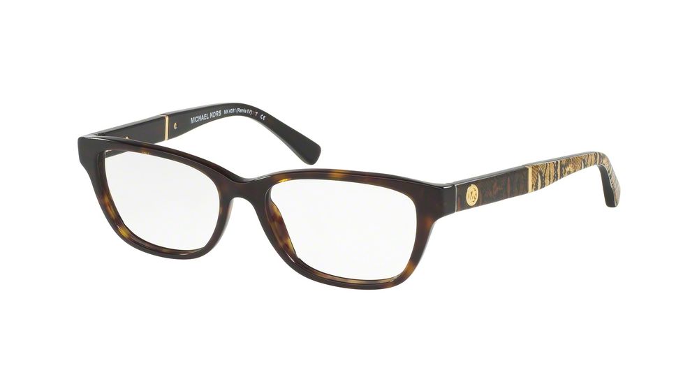 Michael Kors MK4031F Single Vision Prescription Eyeglasses 3180-51 - Dk Tortoise Frame