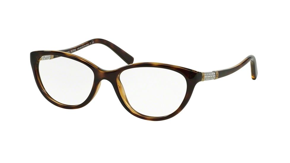Michael Kors PORTILLO MK4021B Single Vision Prescription Eyeglasses 3046-52 - Dk Tortoise Frame