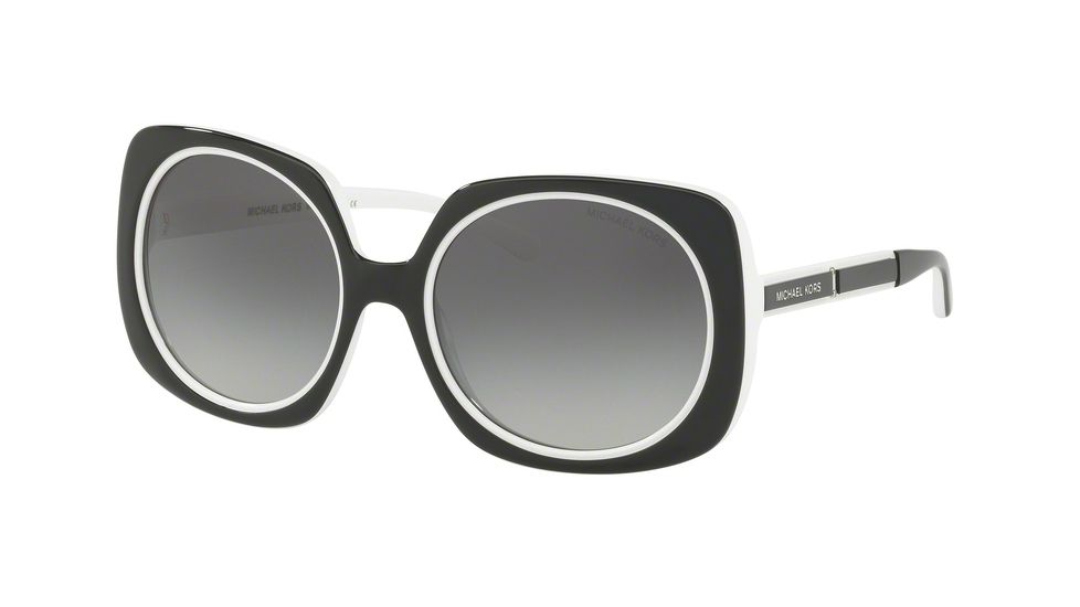 Michael Kors ULA MK2050 Progressive Prescription Sunglasses MK2050-325711-55 - Lens Diameter 55 mm, Frame Color Black/White