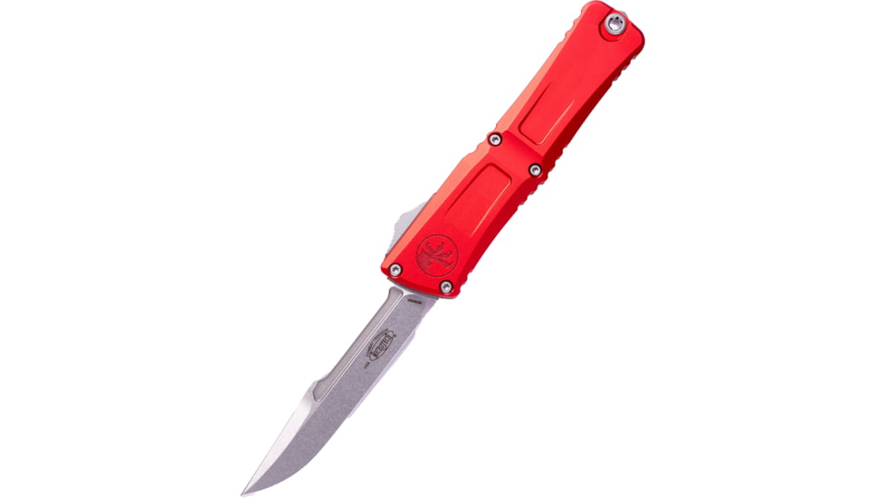 Microtech Combat Troodon Gen III Interceptor Signature Series Standard 4in Folding Knife, Red Stonewash, 1217-10RDS