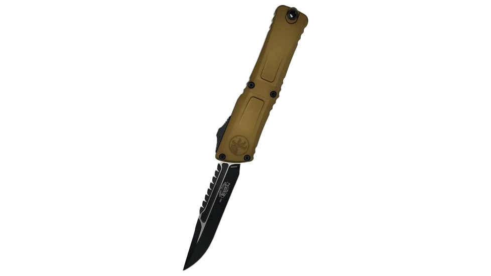 Microtech Combat Troodon Gen III Interceptor Signature Series Standard 4in Folding Knife, Tan, 1217-1TAS