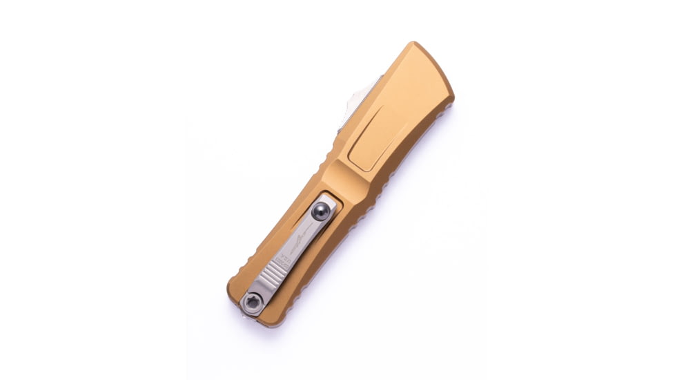 Microtech Combat Troodon Gen III Interceptor Signature Series Standard 4in Folding Knife, Tan Stonewash, 1217-10TAS