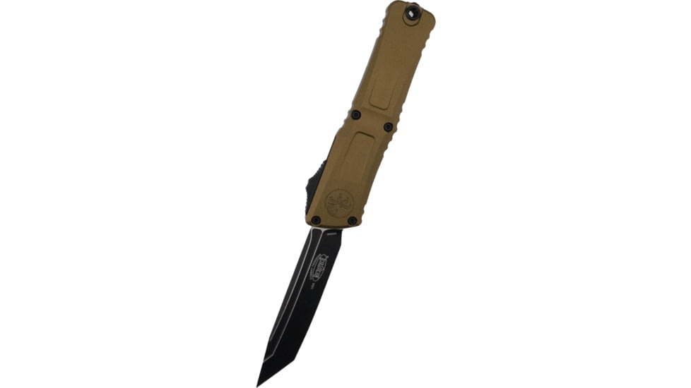 Microtech Combat Troodon Gen III T/E Black Standard 4in Folding Knife, Tan, 1144-1TA