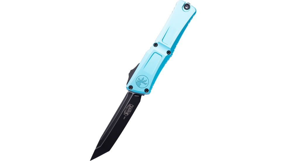 Microtech Combat Troodon Gen III T/E Black Standard 4in Folding Knife, Turquiose, 1144-1TQ