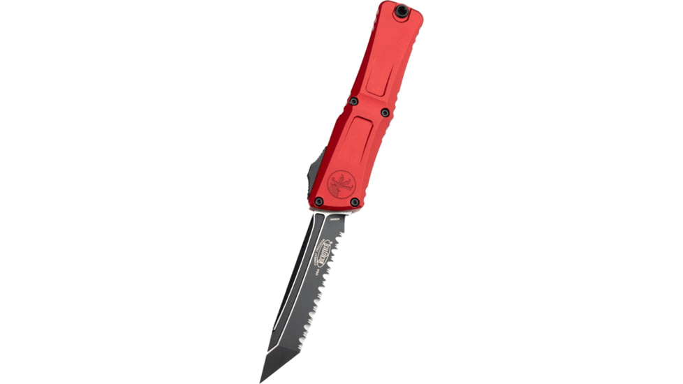 Microtech Combat Troodon Gen III T/E Full Serrated 4in Folding Knife, Red, 1144-3RD
