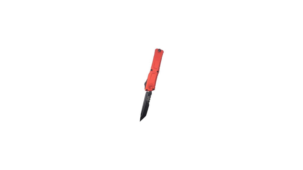 Microtech Combat Troodon Gen III T/E Red Partial Serrated 4in Folding Knife, Red, 1144-2RD