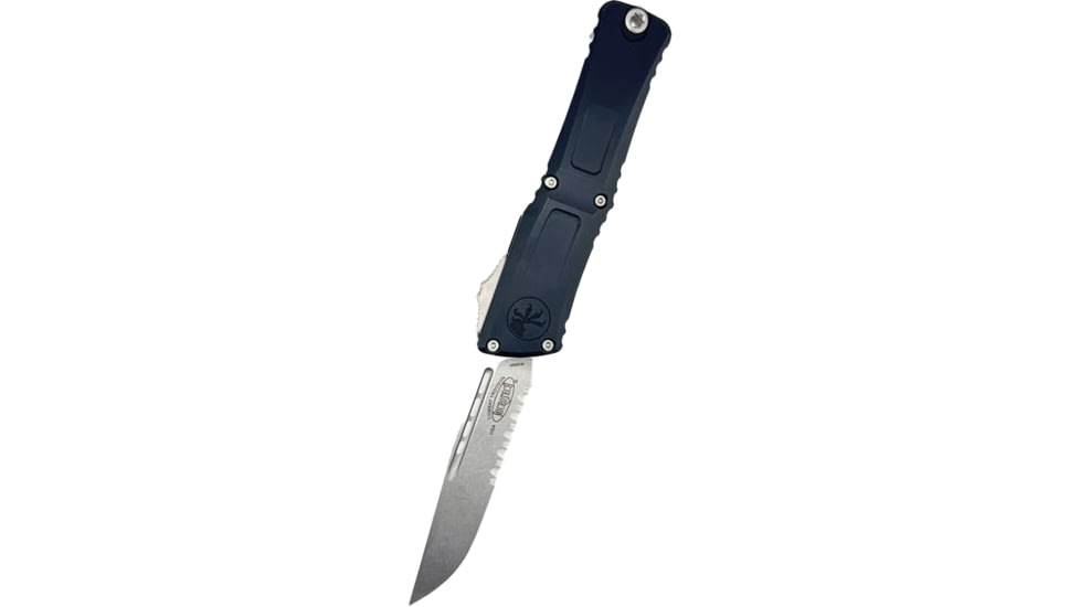 Microtech Combat Troodon LT S/E STW Partial Serrated 4in Folding Knife, Black, 1143-11