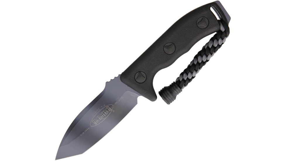 Microtech Currahee T/E Fixed Blade Knife, 4.5in, Standard Edge, Tanto, Black, Synthetic Handle MCT1031UC