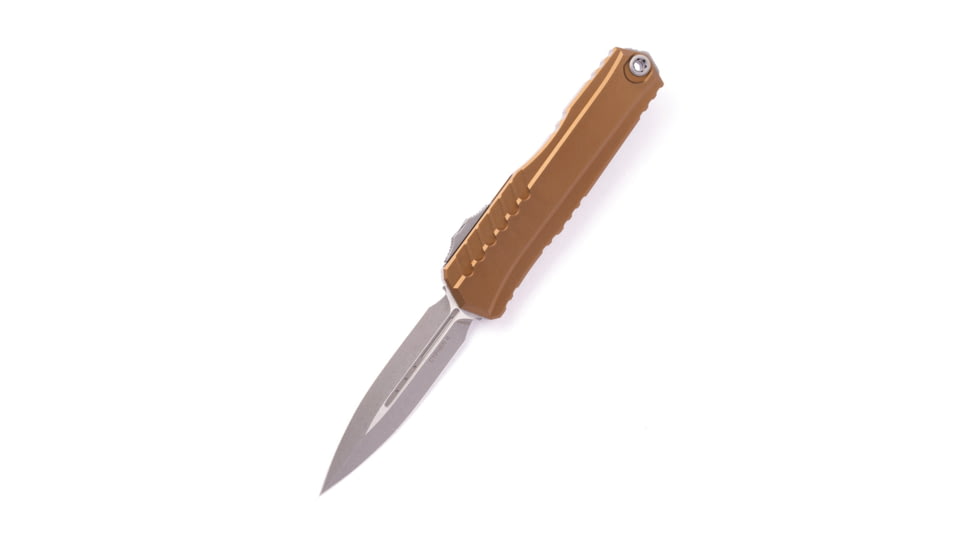 Microtech Cypher Ii D/E Apocalyptic Standard 4in Automatic Folding Knife, Tan, 1242-10APTA