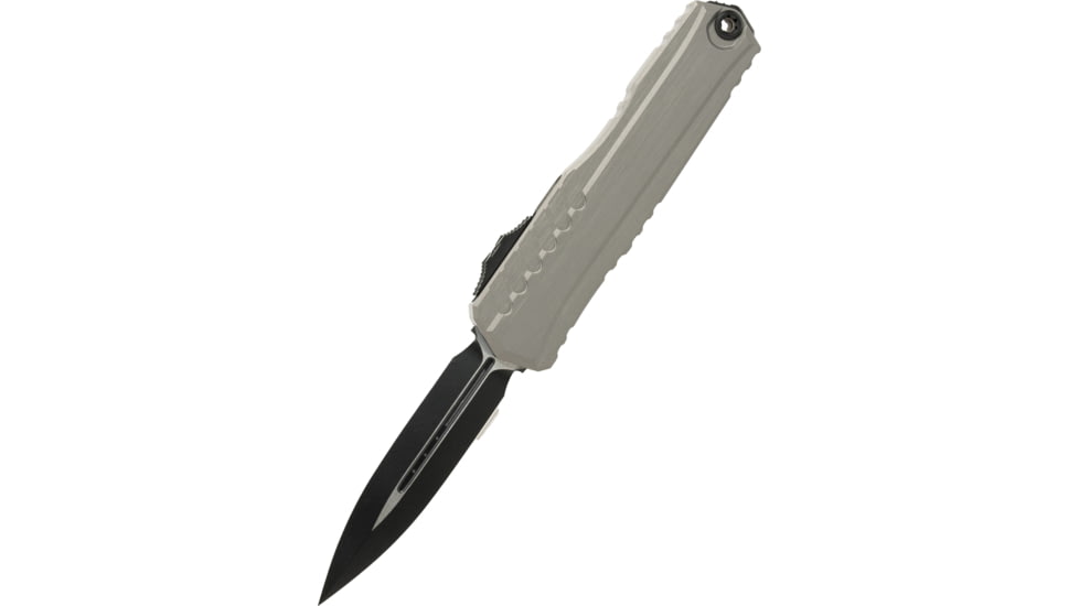 Microtech Cypher II D/E Standard 3.55in Folding Knife, Black, Natural Clear, 1242-1NC