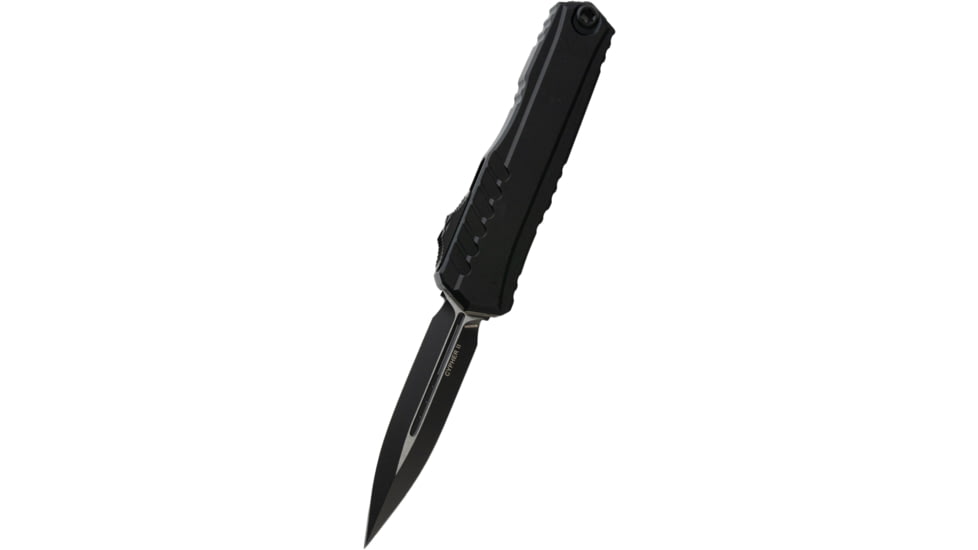 Microtech Cypher II D/E Tactical Standard 3.55in Folding Knife, Black, 1242-1T