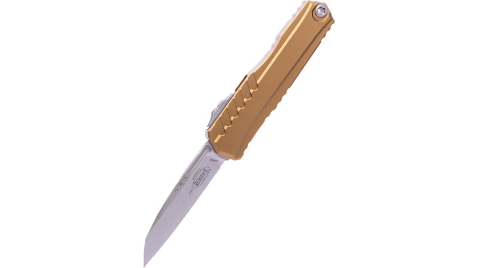 Microtech Cypher II S/E Standard 3.55in Folding Knife, Tan Stonewash, 1241-10TA