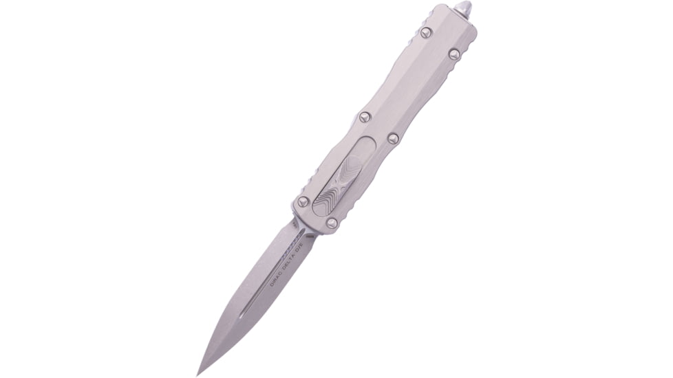 Microtech Dirac Delta D/E Apocalyptic Standard 3.75in Folding Knife, Natural Clear, 227-10APNC