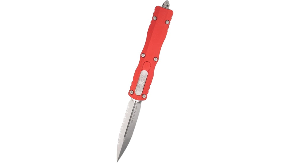 Microtech Dirac Delta D/E Black Standard 3.75in Folding Knife, Red, 227-1RD