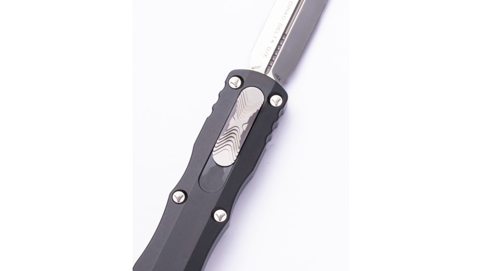 Microtech Dirac Delta D/E Satin Standard 3.75in OTF Automatic Folding Knife, Black, 227-4
