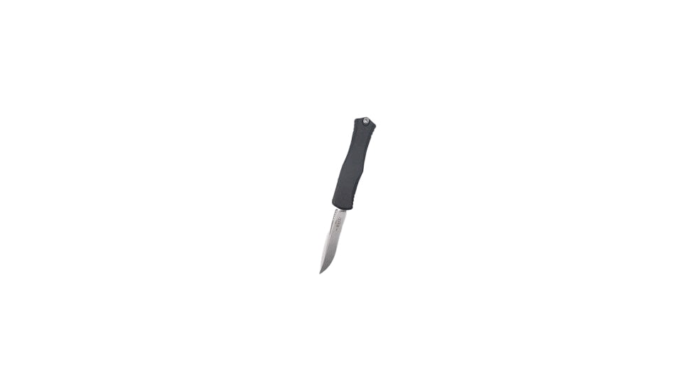 Microtech Hera II Recurve Stonewash Standard 4.01in Folding Knife, Black, 1705-10
