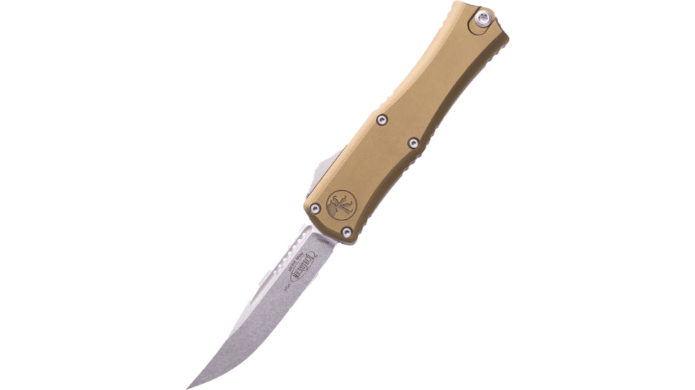 Microtech Hera Mini S/E Stonewash Standard 2.9 Folding Knife, Od Green, 1703M-10OD