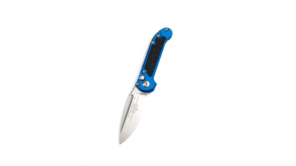 Microtech L.U.D.T. S/E Gen III Stonewash Standard 3.5in Automatic Folding Knife, Automatic Folder, Blue, 1135-10BL