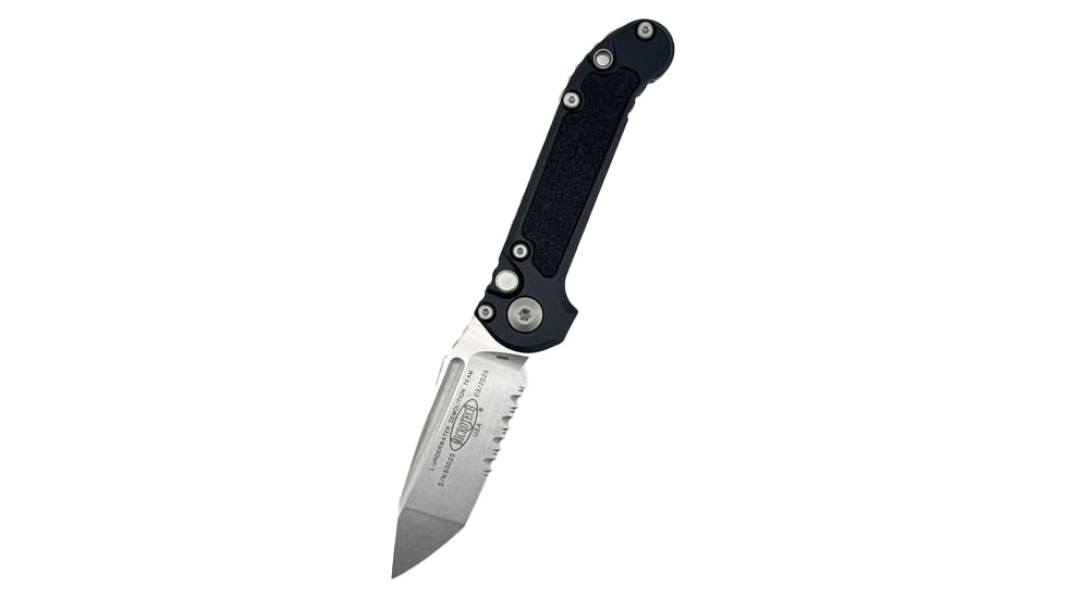 Microtech L.U.D.T. T/E Gen III Stonewash Partial Serrated 3.5in Folding Knife, Stonewash, 1136-11