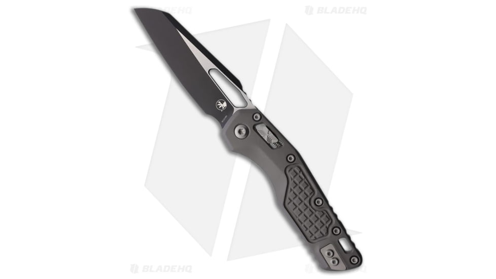 Microtech MSI Folding Knife, 3.85in, Bohler M390MK, Sheepsfoot Blade, Aluminum, Gray Handle, Gray/Black, 8.90 inch, BHQ-221813