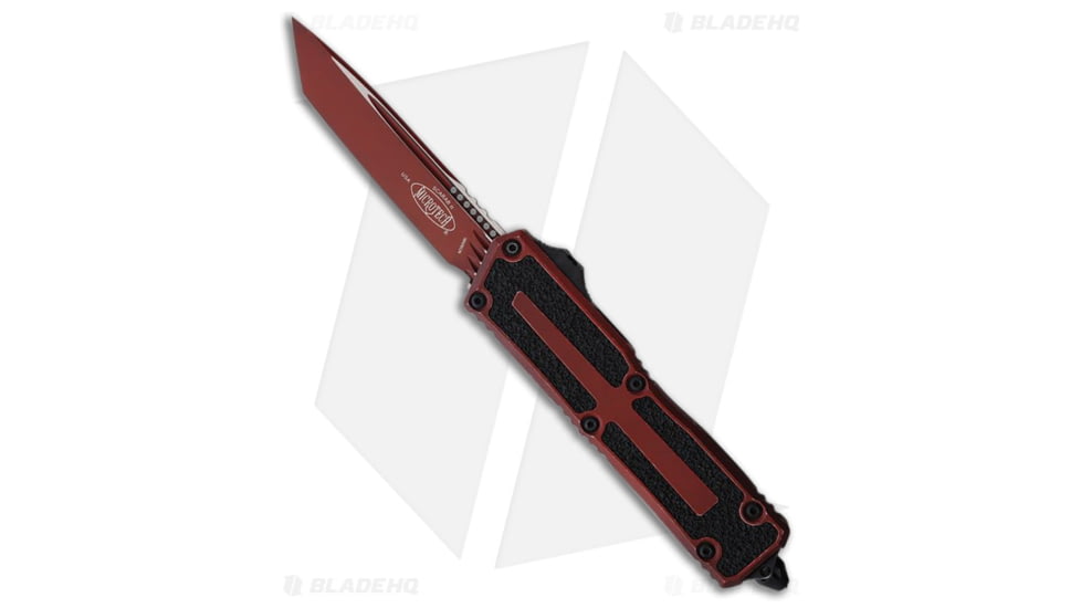 Microtech Scarab II Gen III Automatic Folding Knife, 3.90in, Bohler M390MK, Tanto Blade, Aluminum, Red Handle, Red/Red, 9.60 inch, BHQ-221026
