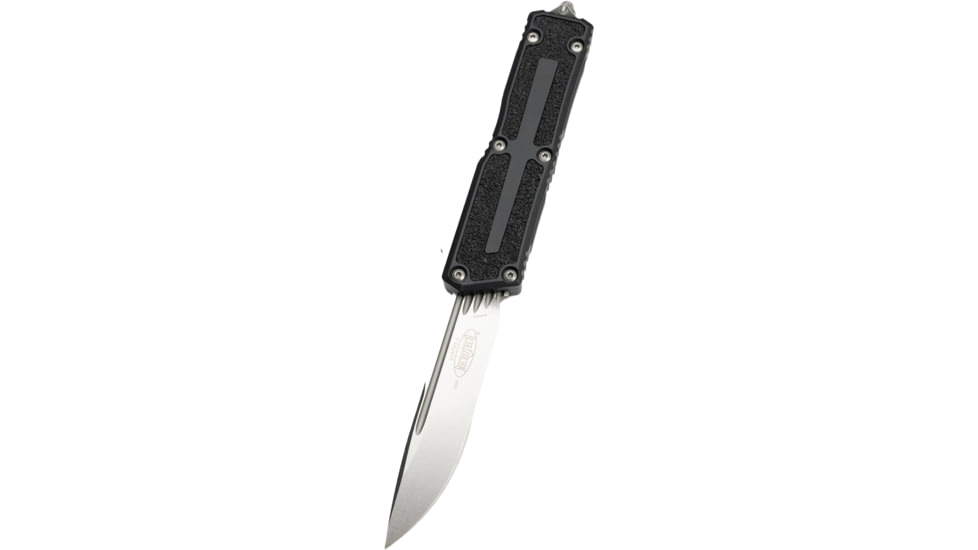 Microtech Scarab II 2023 S/E Stonewash Standard OTF Automatic Folding Knife, 3.95in Blade, Black Handle, 1278-10