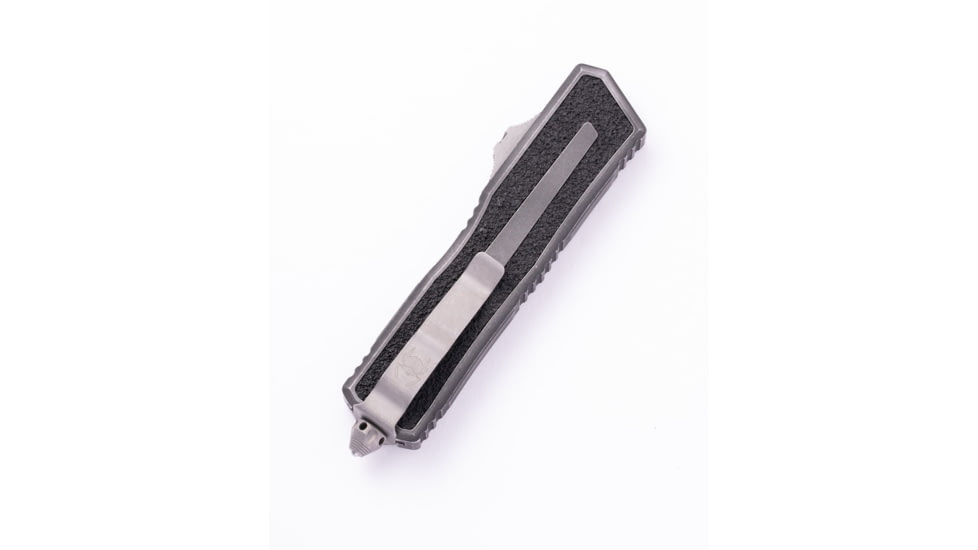 Microtech Scarab II Gen III S/E Apocalyptic Standard 3.95in Automatic Folding Knife, Double-Action OTF, Weathered Metal, 1278-10APWME