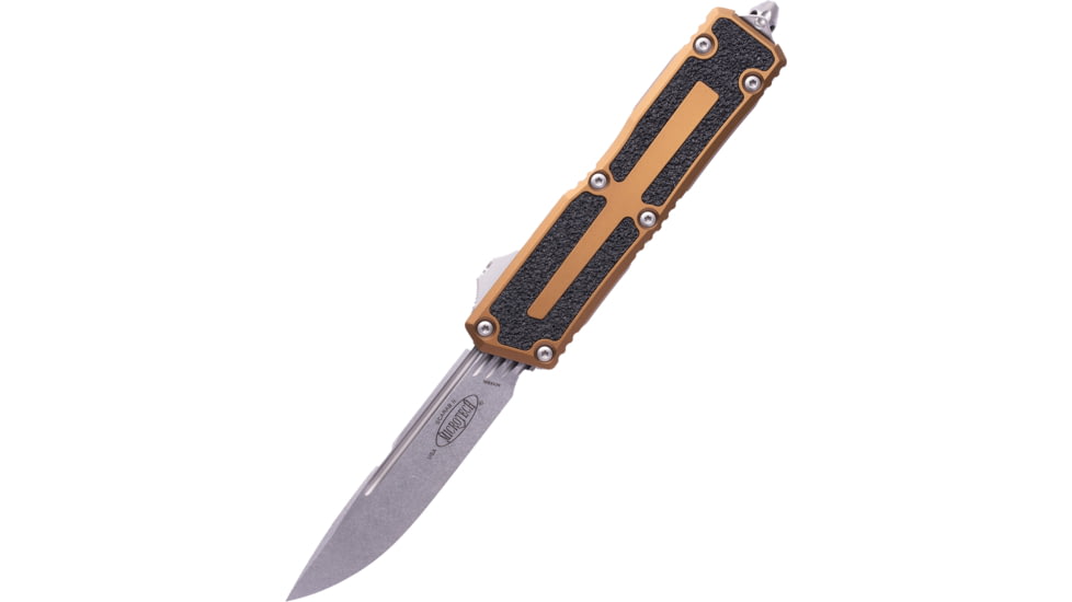 Microtech Scarab II Gen III S/E Stonewash Standard 3.95in Folding Knife, Tan, 1278-10TA