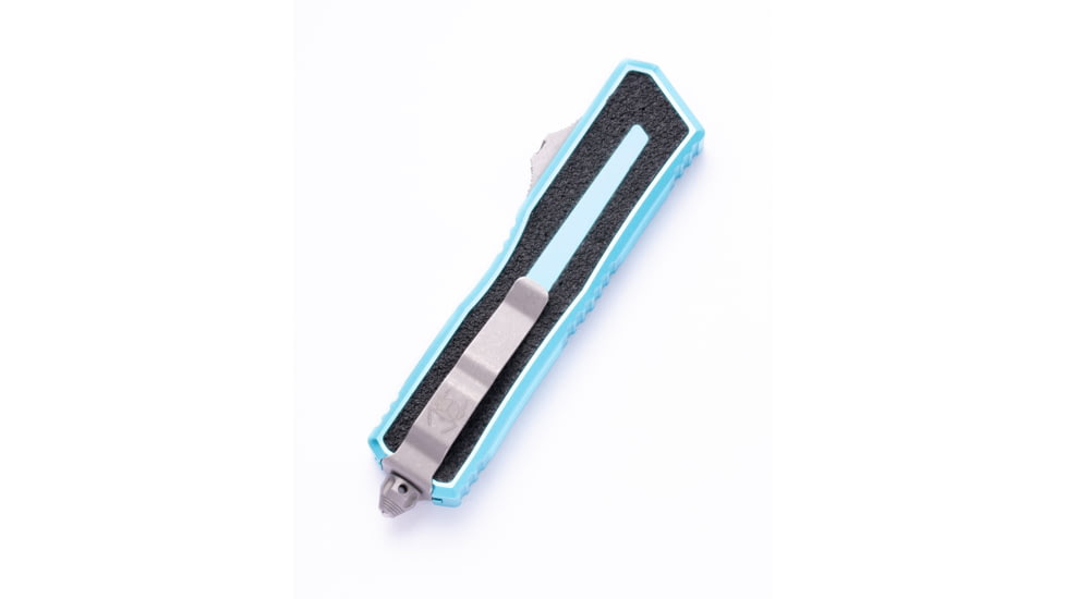 Microtech Scarab II Gen III T/E Apocalyptic Full Serrate 3.95in Folding Knife, Turquoise, 1279-12APTQ