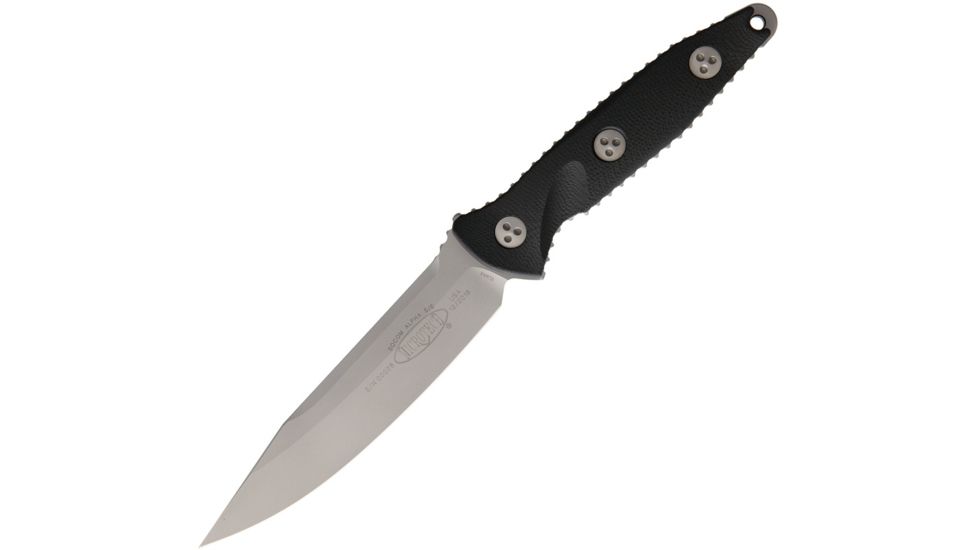 Microtech Socom Alpha Beadblast Fixed Blade Knife, 4.875in, Standard Edge, Black Handle MCT1137