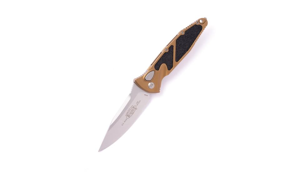Microtech Socom Elite S/E-A Stonewash Standard 4.05in Automatic Folding Knife, Automatic Folder, Tan, 160A-10TA