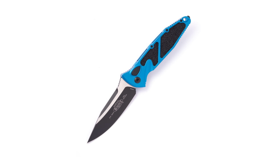 Microtech Socom Elite S/E Auto Black Standard 4.05in Automatic Folding Knife, Automatic Folder, Blue, 160A-1BL