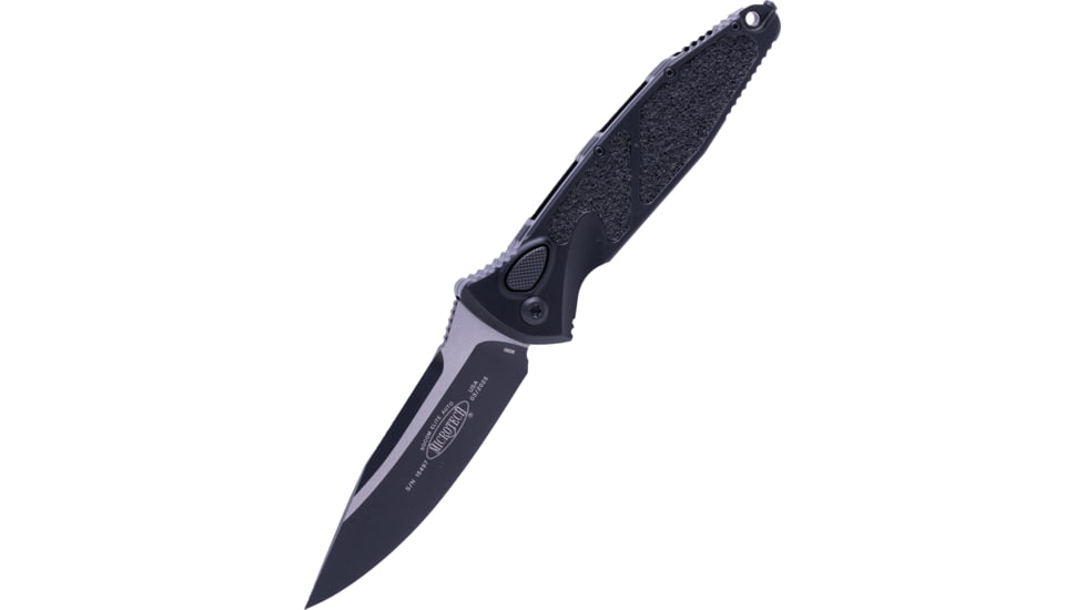 Microtech Socom Elite S/E Auto Black Standard 4.05in Folding Knife, Black Tactical, 160A-1T