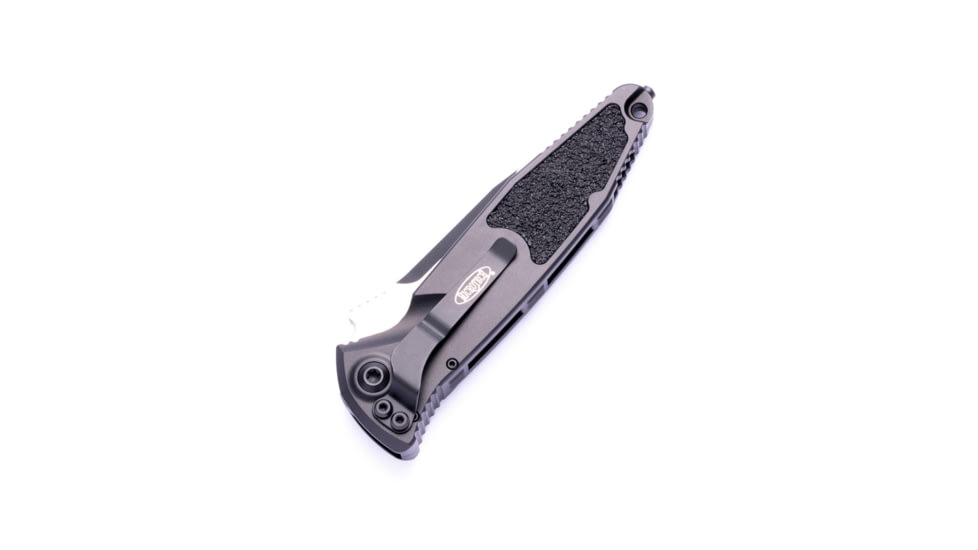 Microtech Socom Elite S/E-Auto Tactical Partial Serrated 4.05in Automatic Folding Knife, Automatic Folder, Black, 160A-2T