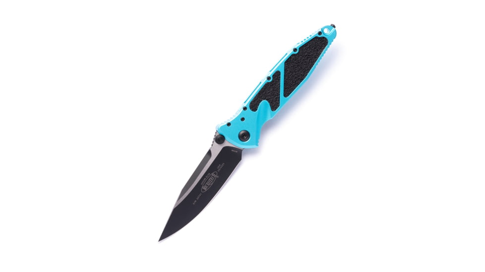 Microtech Socom Elite S/E-M Standard 4.05in Folding Knife, Manual Folder, Turquoise/Black, 160-1TQ