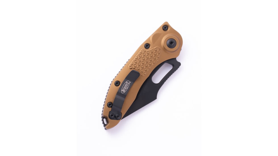 Microtech Stitch S/E Automatic Folding Knife, 3.75in, Automatic Folder, Tan, 169-1TA