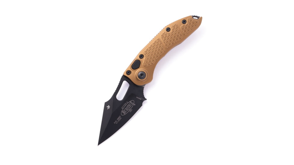 Microtech Stitch S/E Automatic Folding Knife, 3.75in, Automatic Folder, Tan, 169-1TA