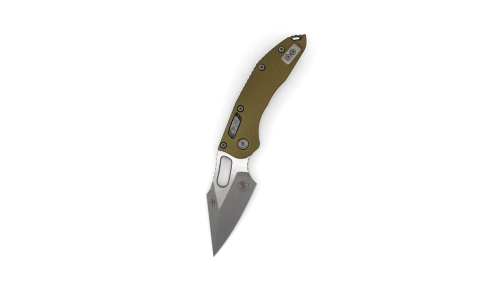 Microtech Stitch TM S/E Fluted Apocalyptic Standard 3.71in Folding Knife, Manual Folder, OD Green, 169RL-10APFLOD