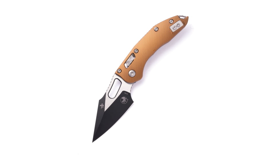 Microtech Stitch TM S/E Fluted Standard 3.71in Folding Knife, Manual Folder, Tan, 169RL-1FLTA