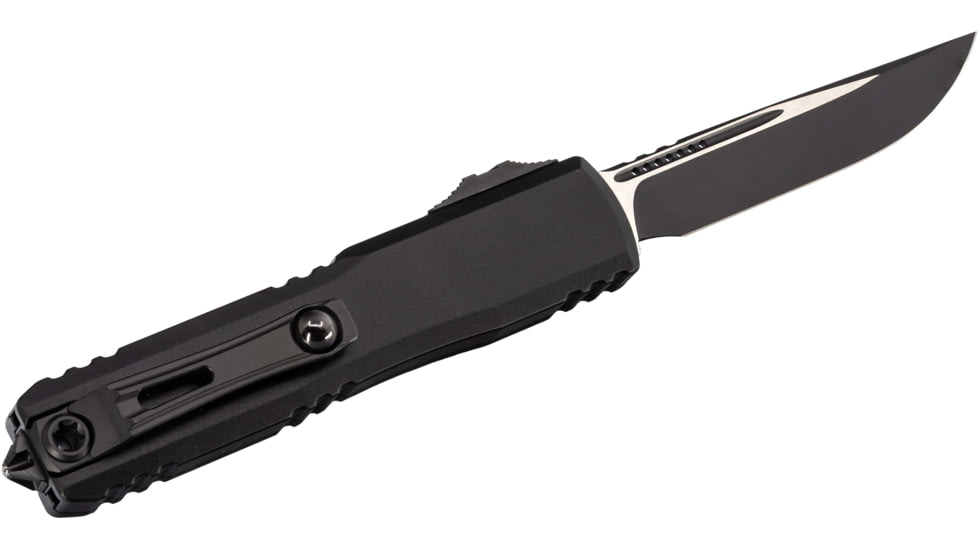 Microtech Ultratech Gen III ZBP S/E Automatic Folding Knife, 3.55in, Bohler M390MK, Black, Drop Point Blade, Aluminum, Black Handle, 1121-1T