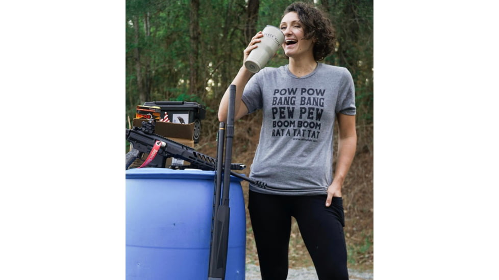 Miculek Pew Pew T-Shirt, Small, Heather Grey, TEE-PEW-SMALL-GR