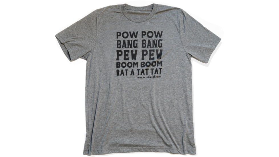 Miculek Pew Pew T-Shirt, Small, Heather Grey, TEE-PEW-SMALL-GR