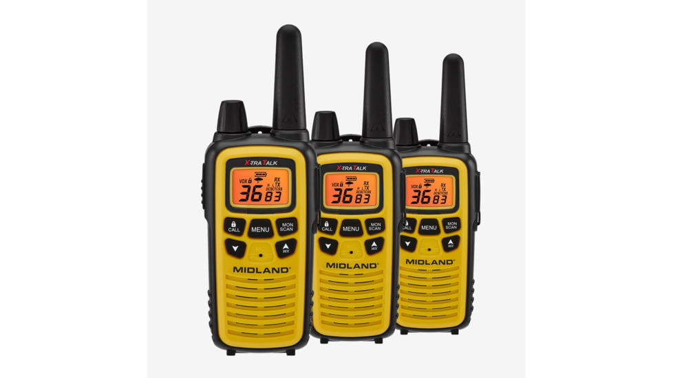 Midland LXT630 FRS License-Free Walkie Talkie 3 Pack Yellow - LXT630X3VP3, LXT630X3VP3