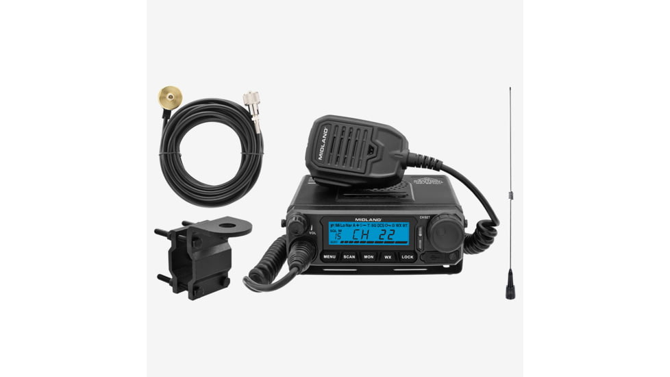 Midland MXT500 MicroMobileR GMRS 50-Watt Two-Way Radio - MXT500VP3-WHIP, mxt500vp3-whip-micromobileRtwo-way-radio