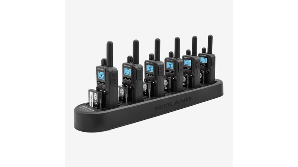 Midland Radio BR180 BizTalkR Business Band Two-Way Radio with LCD Backlit Display Bundle - BR180X6BGC, BR180X6BGC