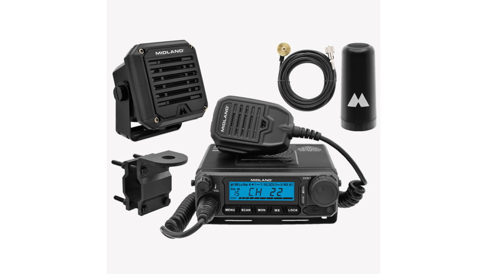 Midland Radio MXT500AGVP3SP 50W MicroMobile GMRS Two-Way Radio Antenna &amp; Speaker Bundle, MXT500AGVP3SP-KIT