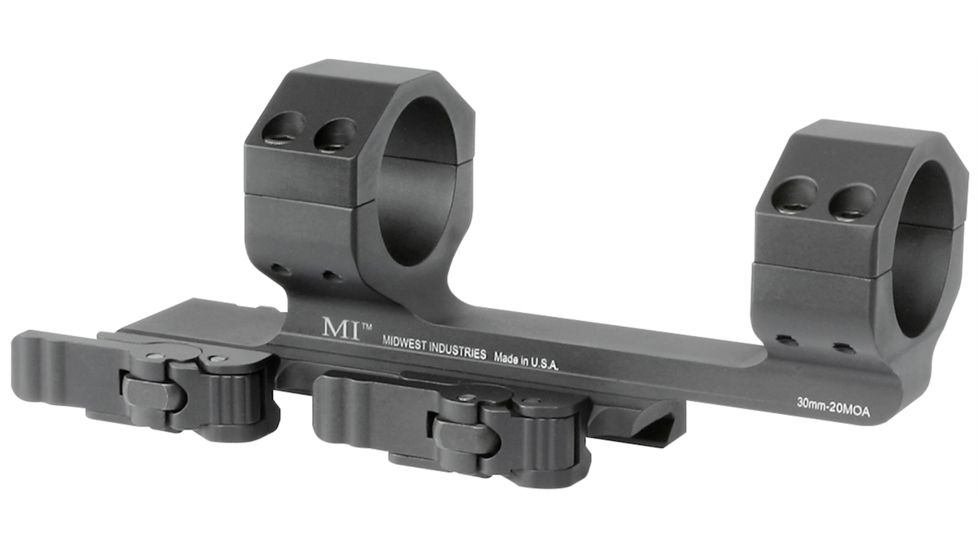 Midwest Industries 30MM QD Scope Mount 20MOA with 1.4-in Offset, Black, MI-QD30SM-20MOA