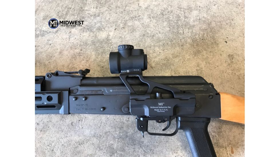 Midwest Industries AK 47/74 Generation 2 Trijicon MRO Quick Detach Modular AK Scope Mount, Black, MWMI-AKSMG2-MRO
