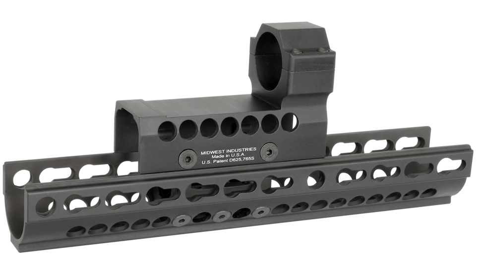Midwest Industries AK47/74 SS Ext KeyMod W/ ML2 Full Size Dot, Black, MI-AK-SSX-K-ML2