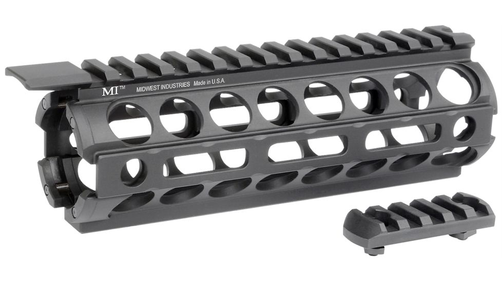 Midwest Industries AR-15/M16 M-Series Two Piece Drop-In M-LOK Handguard, 7 in, Carbine, Black, MI-17M